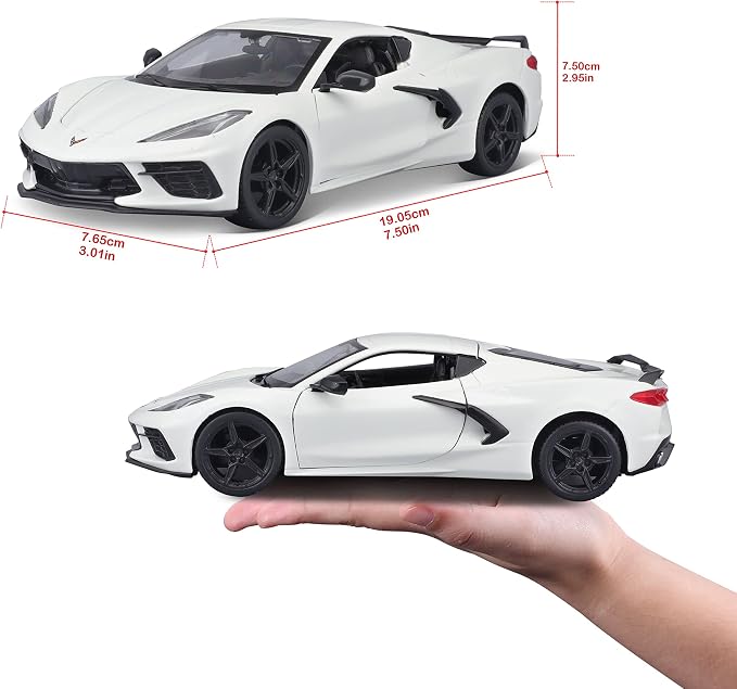 Maisto 1:24 Assembly Line 2020 Chevrolet Corvette Stingray Coupe, White