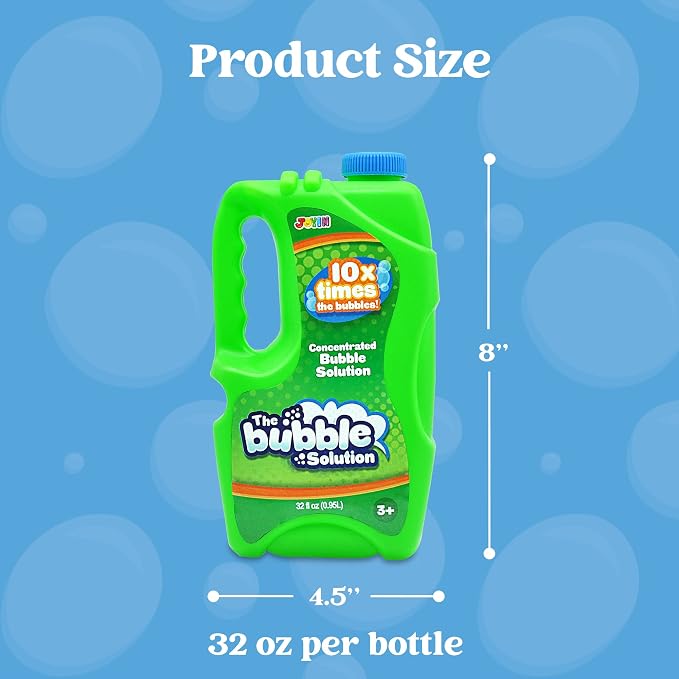 JOYIN 32 OZ Concentrated Bubble Solution for Bubble Machines (Up to 2.5 Gallons), Concentrated Solution Refills for Machine, Wands, Blower, Easter, Kids, Parties
