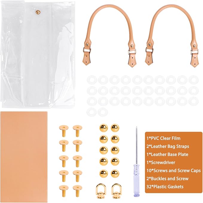 Clear PVC DIY Tote Bag Handbag Making Kit Handmade Gift Bag Craft Accessory Tool Set Birthday Holiday Gift Bag