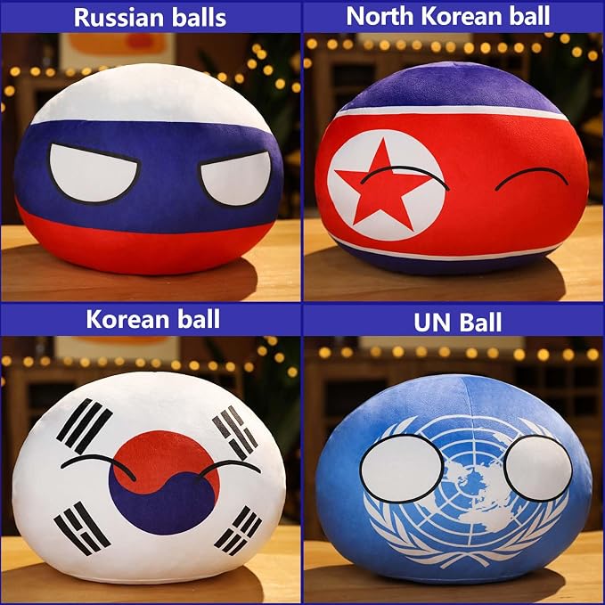 19 PCS Country Balls Plushies 4 in Poland Ball Doll for Children and Adult Gifts Pendant Accessories Stuffed Toys