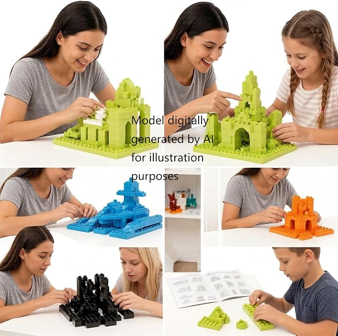 300Pcs Building Brick Bulk, Dark Gray Bulk Bricks with 5 Sizes, Compatible with Lego and Parts and Pieces, Creative Halloween Christmas Building Block Toys for Boys Girls Ages 6 7 8 9 10 Years Old