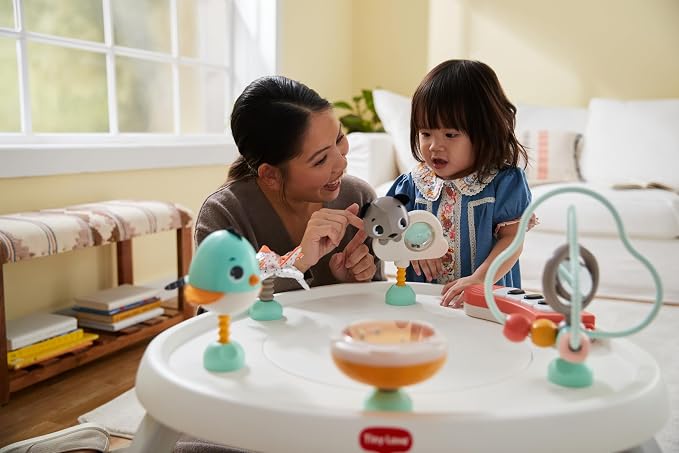 Tiny Love 5-in-1 Stationary Activity Center, 5 Modes of use: Tummy time, Activity Center, Baby Balance Board, Toddler Activity Table, Child Table and Chair, Magical Tales