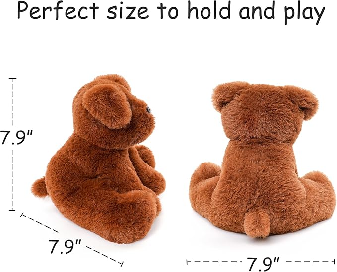 WEIGEDU Chocolate Labs Labrador Stuffed Animals, Stuffed Puppies, Retrievers Dog Plush Toys for Kids Boys Girls Birthday Bedtime Gifts, 7.9 inches, Brown Chocolate
