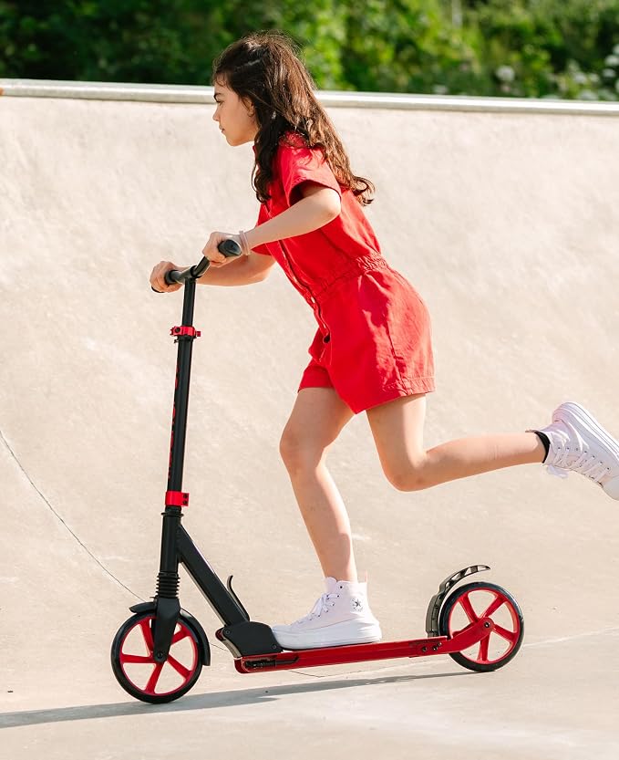 BOLDCUBE Big 2 Wheeler | Scooter for Kids & Teens Ages 7+ Years | Play & Commute | Front Suspension Fit with 200MM Wheels | Height Adjustable 86 to 111 cm