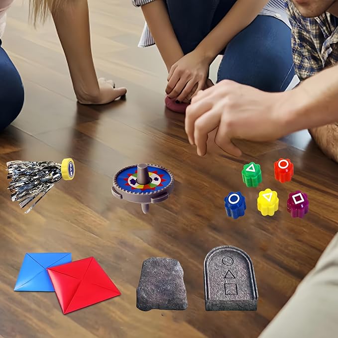 ReeRaa Gonggi Korean Game, Tossing Set (Korean Traditional Play Game) Jebi chagi Stone catching Biseokchigi Paeng-y DDAKJI & Family & Party, Easter Basket Stuffers, Christmas (1 Set)