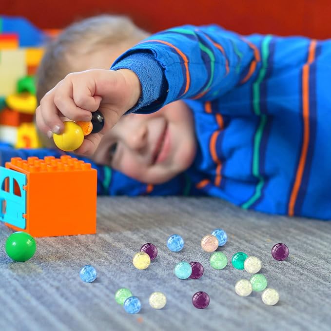 48 Pieces Marbles Glow in The Dark for Kids Mixed Colors Luminous Glass Marbles Runs for Kids Games DIY and Home Decoration(1.2 CM/ 0.47 Inch)