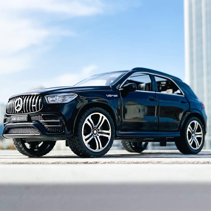 WAKAKAC 1/32 Scale AMG GLE 63S SUV Toy Car, Alloy Diecast Collectible Pull Back Car Model with Light and Sound Toy Vehicles for Adults Boys Girls Gift Toy(Black)