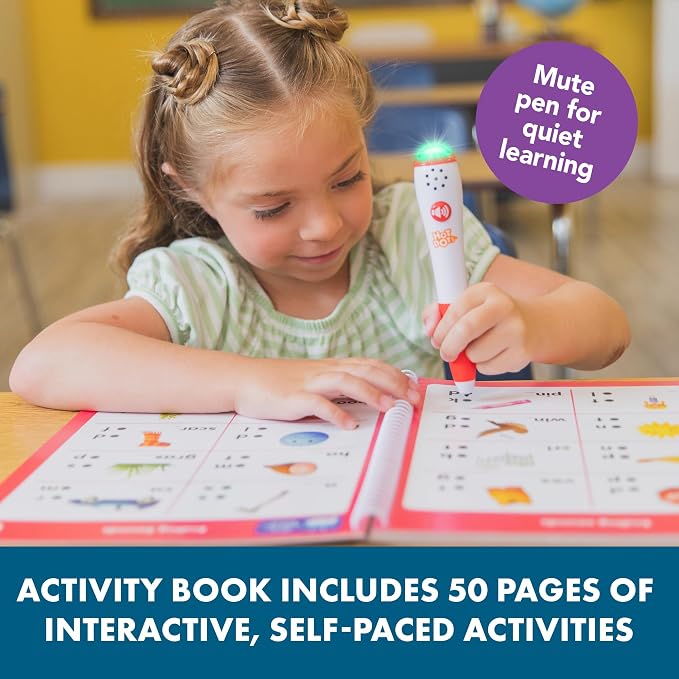 Educational Insights Hot Dots Let's Learn Kindergarten Reading Set - Kindergarten Workbooks with Interactive Pen, Homeschool Learning Activities, Learn to Read Activity Books for Kids Ages 5+