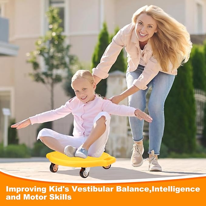 Sports Scooter Board with Handles Sitting Scooter Board with Universal Wheels Manual Sport Scooters Plastic Casters Floor Scooter Board for Gym Physical Education Equipment Indoor Outdoor