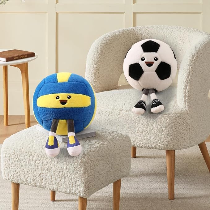 Funny Volleyball Plush with Legs – Cute Stuffed Animal Toy for Boys Girls, Volleyball Throw Pillow Gift for Room Decor, Couch or Bed Volleyball Theme Gifts (Dark Blue Volleyball Pillow 11 Inch)