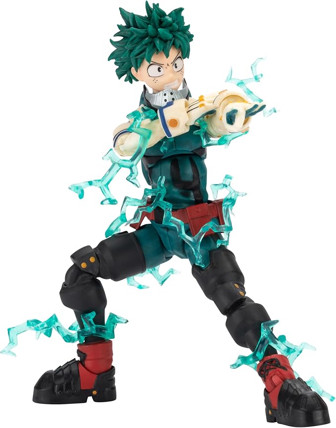 Total Anime Izuku Midoriya - 6.5-Inch Scale Figure with Swappable Faceplates, Alternate Hands, and Energy Effects
