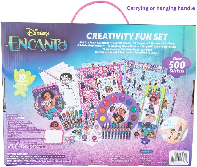 Innovative Designs Disney Encanto Creativity Fun Kids Art Set for Coloring, Painting, and Crafts