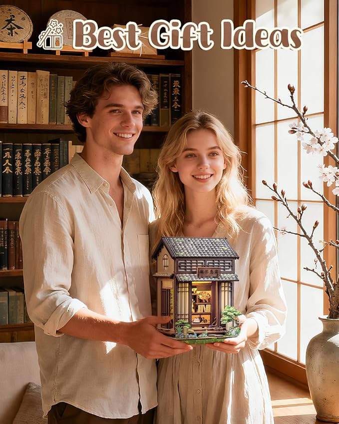 Book Nook Kit, DIY Miniature House Kits for Adult and Teens, Dollhouse Tiny Booknook Garden House Bookshelf, DIY Craft Gifts for Family and Friends