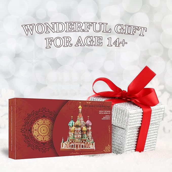 Piececool 3D Metal Puzzle Model Kits Saint Basil’s Cathedral Metal Building Kit for Adults, Brain Teaser DIY Model for Teens Man Woman Family-711 Pcs