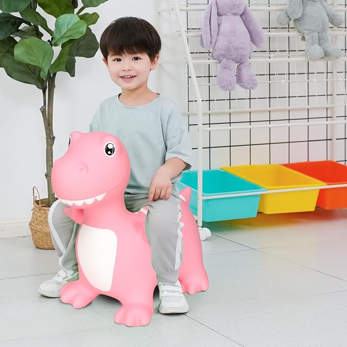 INPANY Bouncy Horse, Dinosaur Hopper Toys for Boys, Gifts Toy for Kid | Eco-Friendly PVC, Low Center Gravity, Cute Cartoon Design, Load 100 Lbs, Learn & Exercise & Active Fun, Gifts for 1-3 Kids