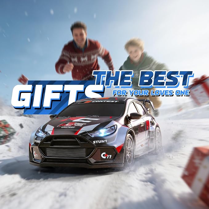 RC Drift Car, 1/24 Remote Control Drift Car for Adults Kids, 20KM/H 4WD Low/High Speed RC Cars with LED Lights, Extra Racing Tires, Vehicle for Boys Girls Beginners Indoors Outdoors Purple