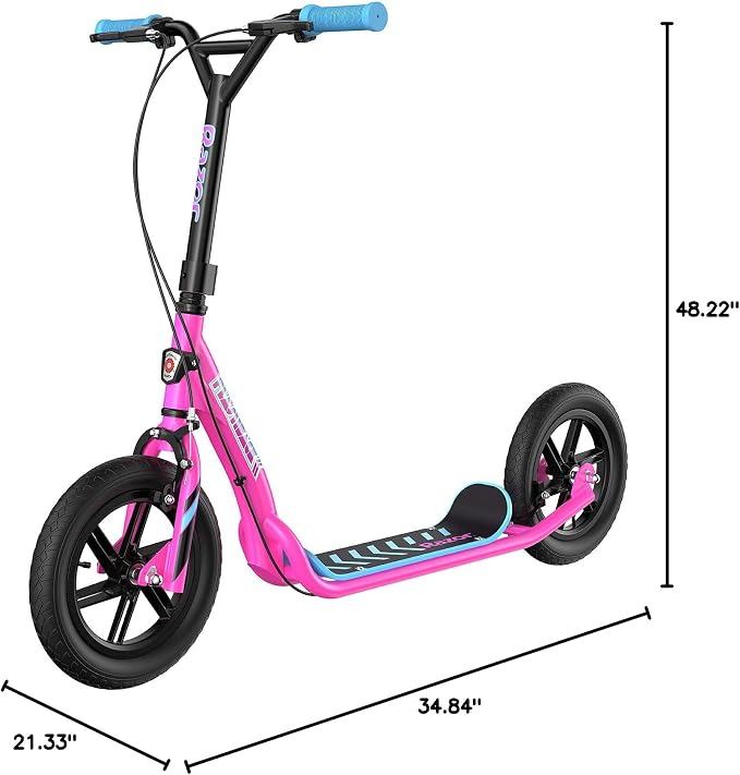 Razor Flashback Kick Scooter – 12" Mag Wheels with Air-Filled Tires, Dual Hand-Operated Brakes, BMX Style Scooter for Kids and Teens