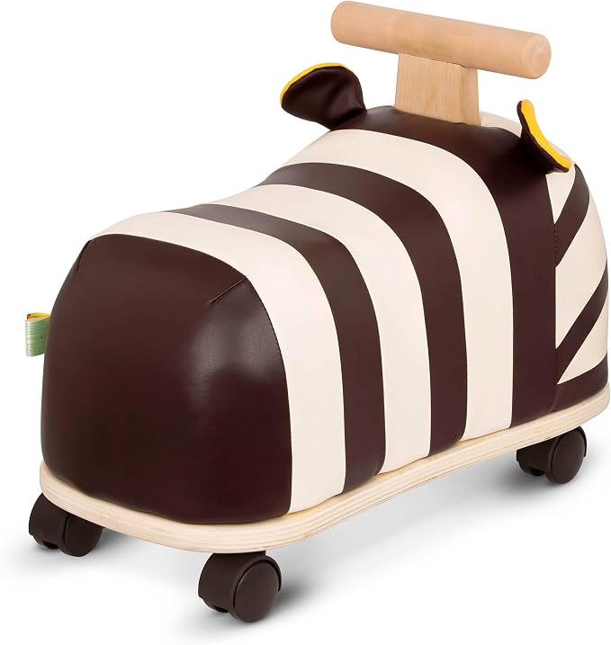 B. toys – Ride-On Zebra – Ride-On Toy for Toddlers – Soft Seat – Wooden Toys – 18+ Months – Zippity Zebra