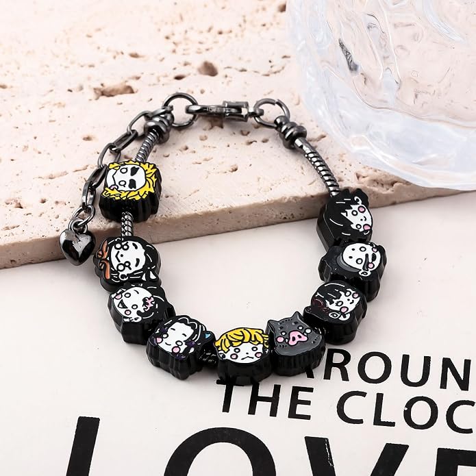 SONGCHANGJEWELRY Anime Figure Tanjiro Charm Bracelet - Tanjiro Nezuko Zenitsu Inosuke Figure Bracelet - Gifts