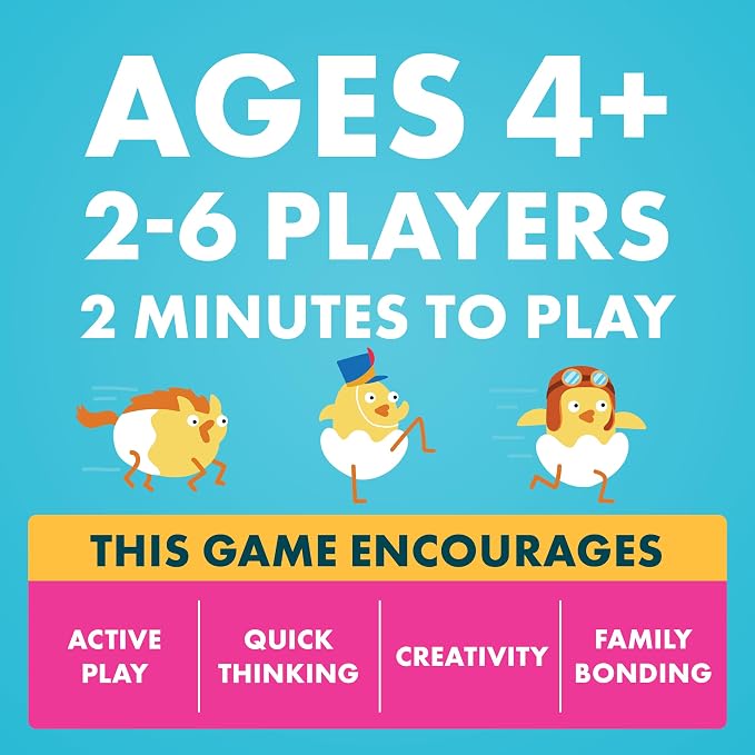 Exploding Kittens Hurry Up Chicken Butt 2-6 Players - Ages 4+ - 2 Minutes to Play - Hot Potato Style Card Game - Fun Card Game, Family Game Night, Creative Kids Game