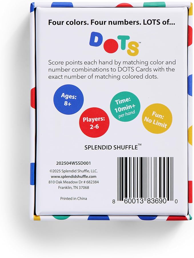 DOTS - A Delightfully Clever Rummy-Style Card Game for 2-6 Players | Fast-Paced, Easy to Learn, Family Game Night, Travel Friendly, Ages 8+