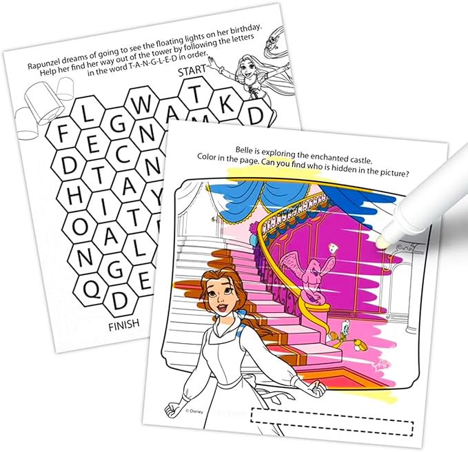 Magic Ink Coloring Book Set for Kids - Bundle with 3 Imagine Ink Books for Girls Featuring Minnie Mouse, Paw Patrol, and Disney Princesses | Mess Free Coloring Pages for Kids