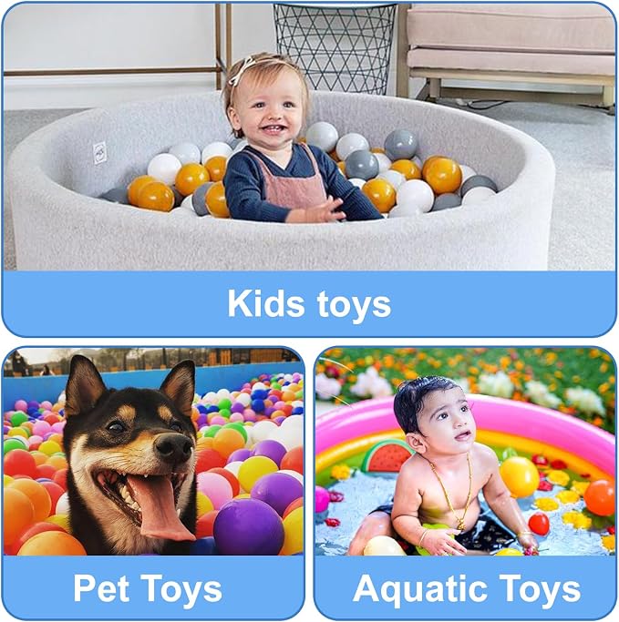 MoonxHome Ball Pit Balls for Toddlers, BPA Free Crush Proof Plastic Toy Balls for Ball Pit, Children's Pool Water Toys, Macaron Ocean Balls for Play Tent 2.15 Inch Pack of 100 200 500 800 1000