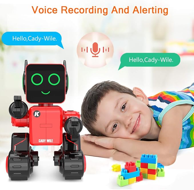 okk Robot Toy for Kids, Smart RC Robot Kit with Touch and Sound Control Robotics Intelligent Programmable Smart Robots with Walking, Dancing, Singing, Talking, Transfering Items for Boys Girls (Red)