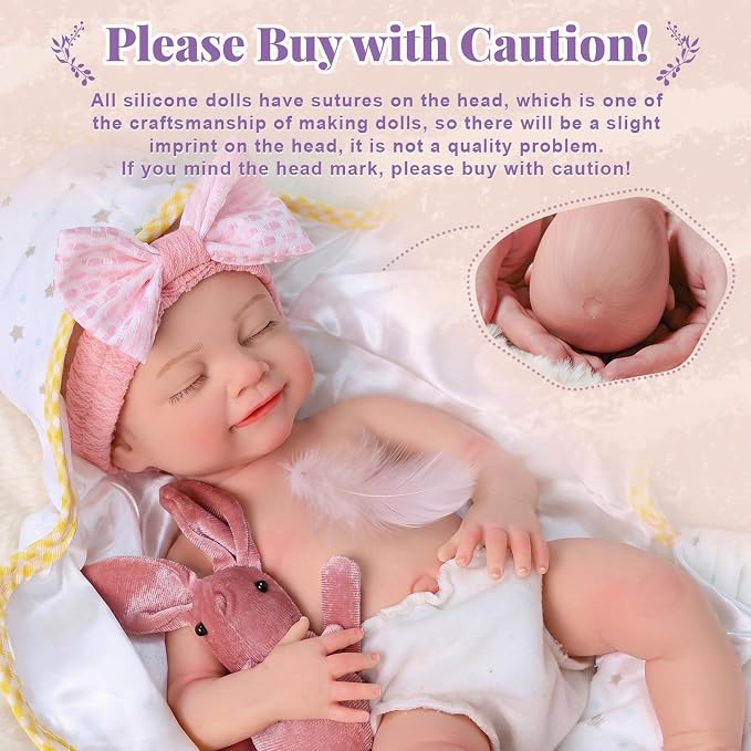 BABESIDE Silicone Baby Doll - 16" (Weight 4.9 Lb) Reborn Baby Dolls Silicone Full Body Anatomically Correct Weighted Bebe Reborn de silicona with Feeding Kit & Gift Box for Kids Age 3+