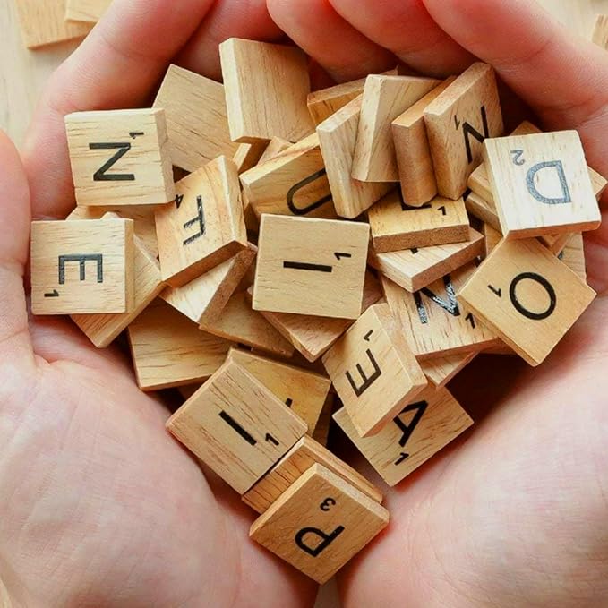 LSCQYYCC-200Pcs Magnetic Wooden Letter Bricks, Craft Letters - DIY Wooden Gift Decoration - Making Letter Coasters and Cross Games DIY Wood Gift Decoration - Making Alphabet Coasters