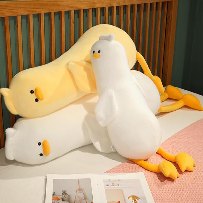 PEACH CAT Long Duck Plush Pillow Cute Duck Stuffed Animal Toy Gift for Kids Girls Boys Yellow 32.2"