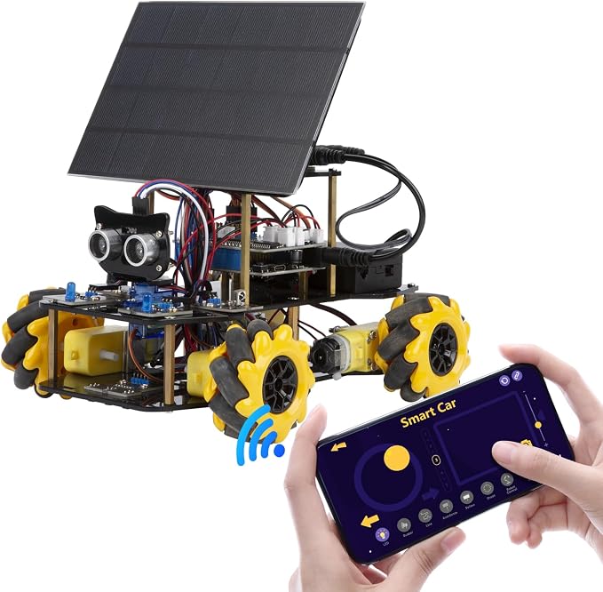 ACEBOTT Smart Car kit Functions STEM Coding for Ages 16+ Solar Energy Expansion Pack(Without Car)-Solar Panel Pack Solar Module Durable Outdoor Solar Charger