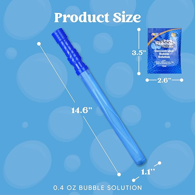 JOYIN 36 Pack 14.6’’ Big Bubble Wands Bulk, Bubble Blower for Kids, Party Favors, Easter, Birthday, Summer Outdoor & Indoor Activity