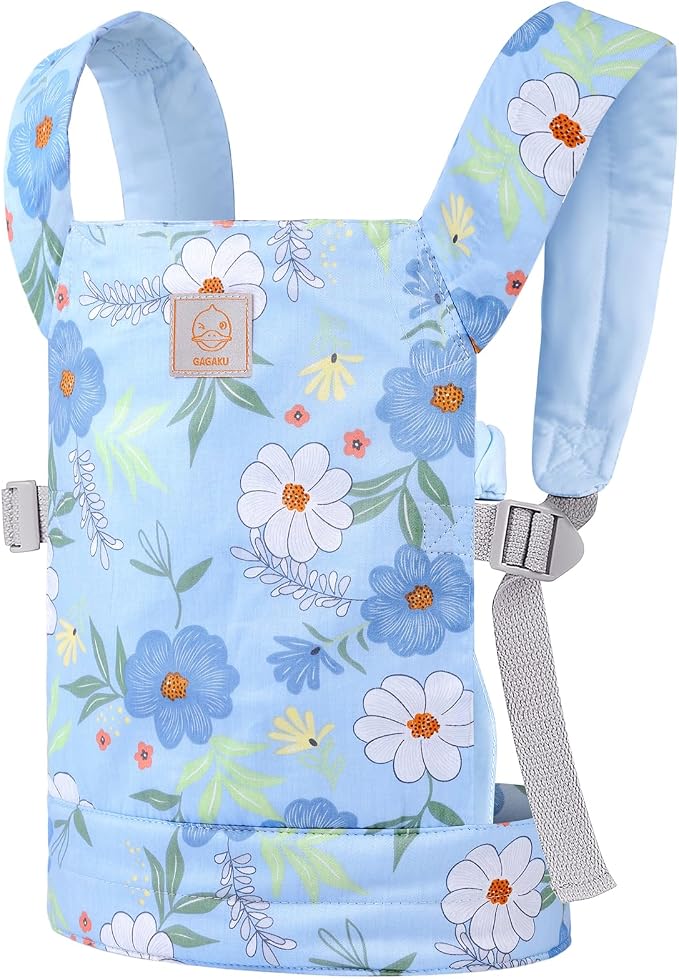 GAGAKU Baby Doll Carrier for Girls Toddlers, Kids Toy Carriers with Adjustable Straps, Reborn Doll Accessories - Blue