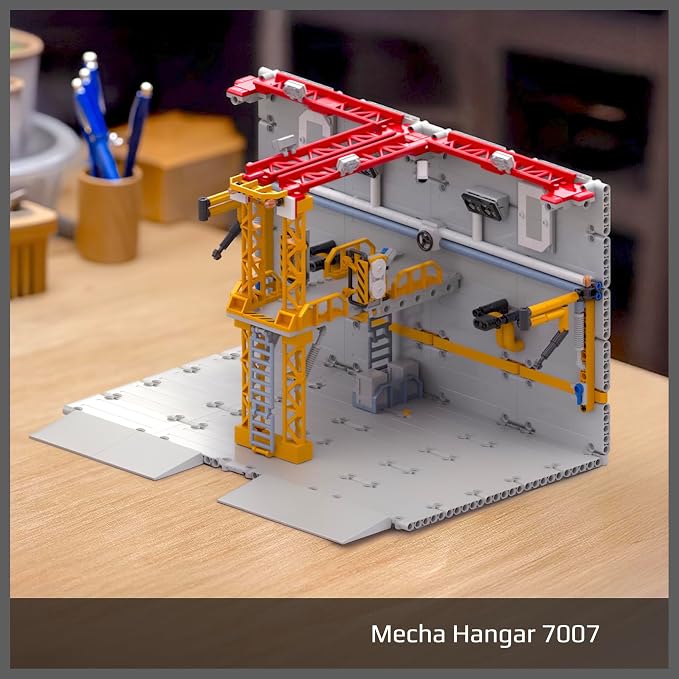 MyBuild Mecha Hangar 7007 – Robot Building Kit, Modular Mecha Base & Multi-Level Display System, Maintenance Bay for Mech Builds, Compatible with 7006 & 7008, Ages 16+