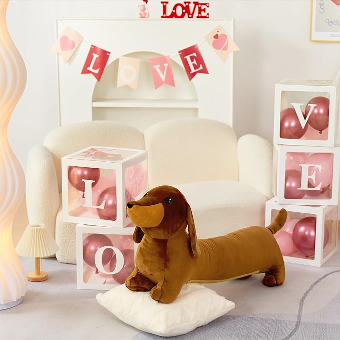 MorisMos Dachshund Stuffed Animal Plush 4ft, 43'' Long Weiner Dog Body Pillow for Kids Adults, USA Designed Realistic Plush Dachshund Toy Giant Stuffed Sausage Dog Toy Gift for Christmas Decor