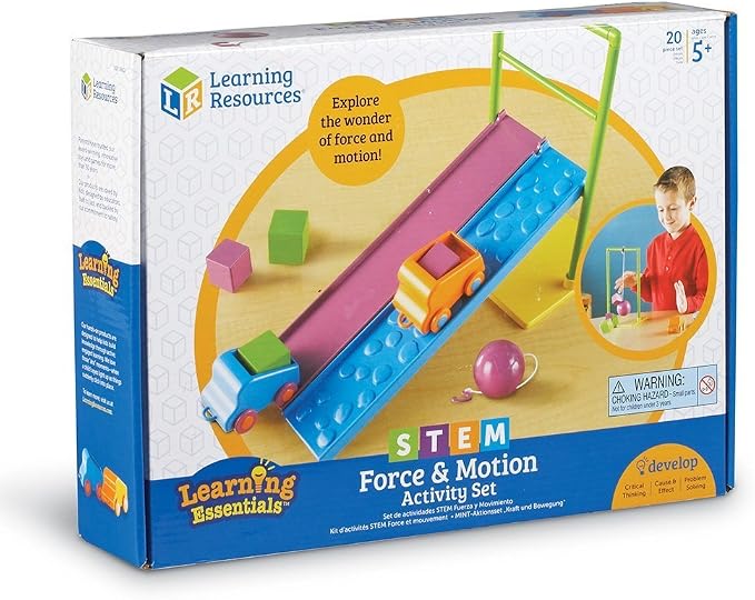 Learning Resources STEM Force and Motion Activity Set - Classroom STEM Toys for Kids, Kids Science Experiments, Science Engineering Kits, Physics Toys, Building Kits, Toy Engineering Set