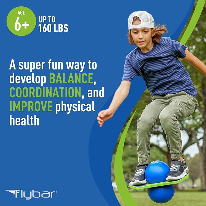 Flybar LED Pogo Trick Ball for Kids Balance Bounce Board w/Anti-Slip Deck