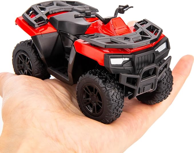 RMZ City 1:36 ATV Off Road Vehicle Model Car, Diecast Pull Back Beach Motorcycle Toy Car for Kids Boy Girl, Car Model Collection and Decoration, Red