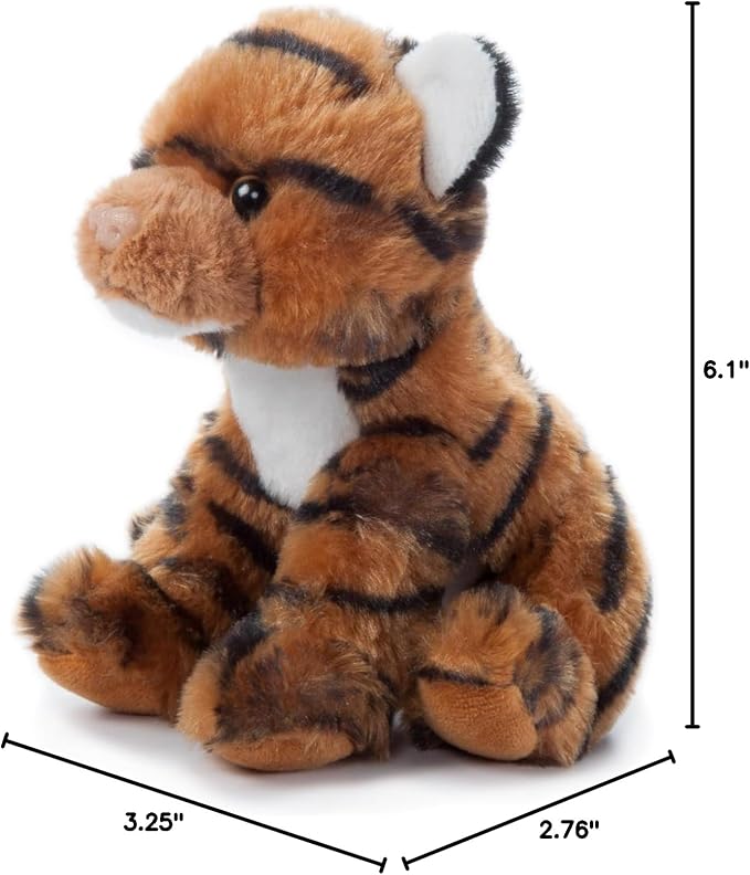 The Petting Zoo Tiger Stuffed Animal Plushie, Gifts for Kids, Wild Onez Babiez Zoo Animals, Orange Tiger Plush Toy 6 inches