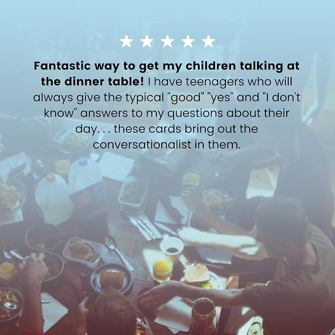 Family Connection Cards – 50 Conversation Starters for Kids and Adults – Interactive Family Bonding Game for Dinners, Road Trips, Vacations – Fun Icebreaker Questions for Meaningful Conversations