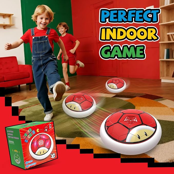 Soccer Toy for Boys 4-6 Hover Soccer Ball for Kids 4-6 Boy Birthday Gifts Indoor Toy Games Gift for Boys Age 5 6, 7, 8, 9, 10 Year Old LED Boy Toys Game for Kid 6-8, 8-12 Gift for 8 Year Olds (Red)