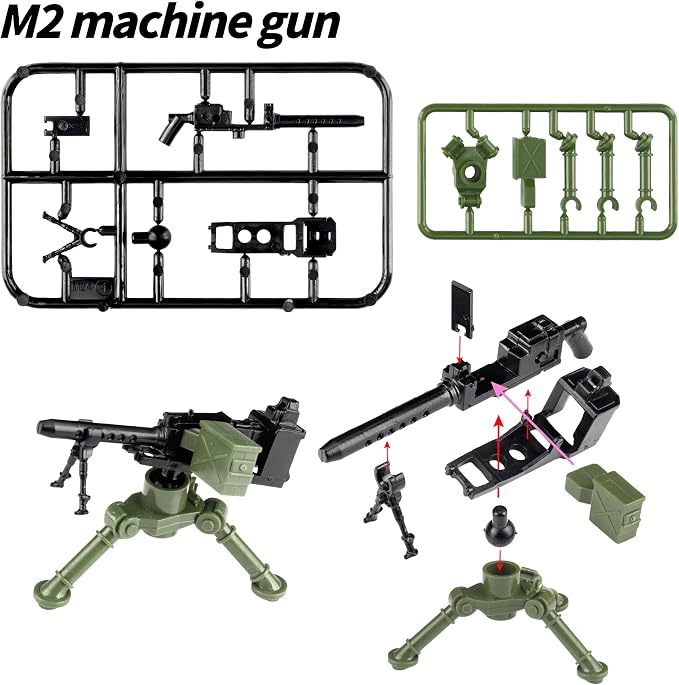 Toy Weapons Accessories Weapons Pack Military U.S 5 Types Heavy Weaponry Toys Military Equipment Battle Blocks Bricks Compatible with Major Brand, 3 Years Old and up