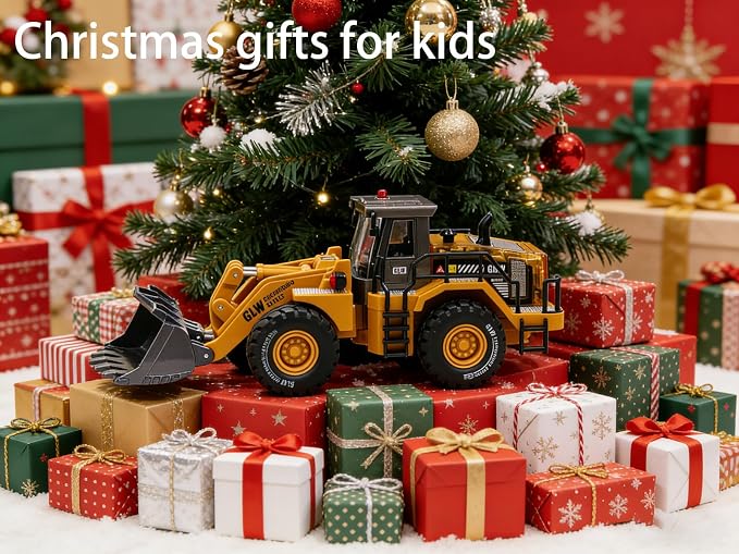 Construction Trucks Toy 1:40 Semi-Alloy Simulation Model Lights & Sounds Educational Engineering Vehicle for Kids Bulldozer