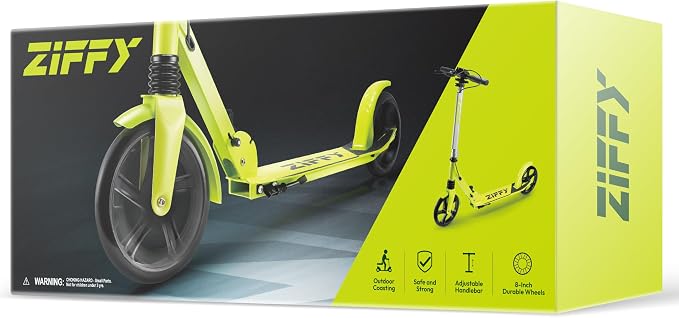 JOVA ZIFFY Scooter for Kids with Hand Brake, Foldable Kick Scooter for Ages 6-12, Lightweight Scooter for Boys with 4 Adjustable Heights, ABEC9 Bearings, Supports Up to 220 lbs