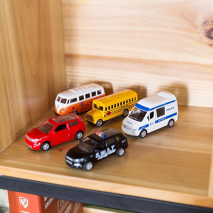 KIDAMI Die-cast Metal Toy Cars Set of 5, Openable Doors, Pull Back Car, Gift Pack for Kids Grandkids Toddlers Boys Girls Birthday (Official Car)