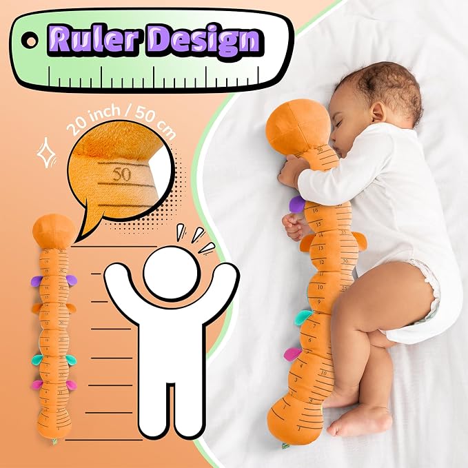 LIGHTDESIRE Baby Toys Sensory Musical Caterpillar Infant Toys 3-6-12 Months | Stuffed Animals with Soft Plush Crinkle Rattle Baby Teething Toy Tummy Time for Newborn Boy Girl Birthday Shower Gifts