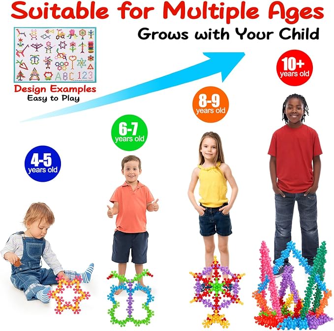Kids Building STEM Toys for 3 4 5 6+ Year Old Boy Girl Birthday Gifts, 300PCS Educational Interlocking Discs Building Blocks for Kids Ages 3-5 4-8 5-7 Preschool Manipulatives Classroom Must Have