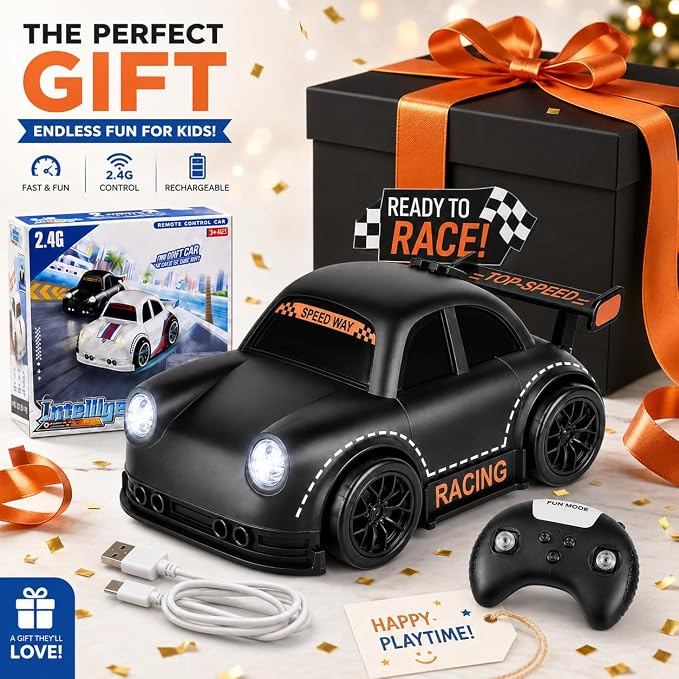 BYTEWAR 3-in-1 Smart RC Car with Follow & Escape Modes, 360° Stunt Drift, Car Simulated Sounds and Headlights, Kids Toys for Age 3+