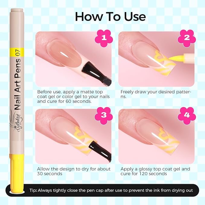 18 Color 3D Nail Art Pens Set, 0.7MM Nail Polish Pens for Nail Art Dotting Pen Drawing Painting Liner Brush for DIY Nail Design, Home & Salon Manicure Tools